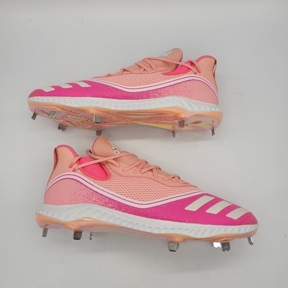 Adidas Icon 5 Bounce 'Breast Cancer Awareness Baseball Cleats Men 17 Shoes  NEW - Picture 8 of 14